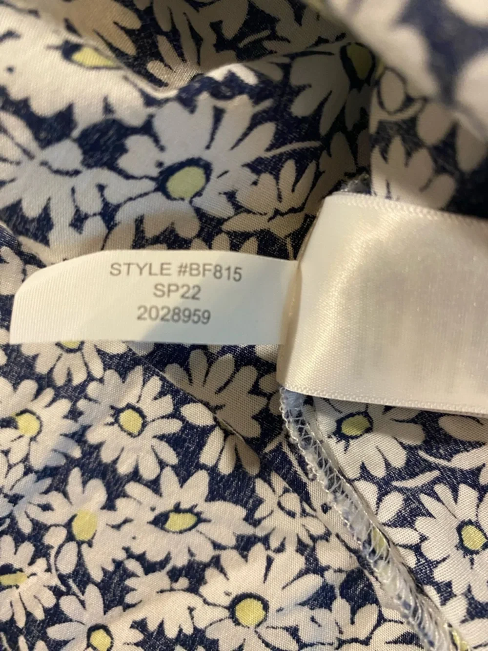 J. Crew Women's Sleeveless Daisy Cotton Poplin Shirt Antique Navy Size Medium